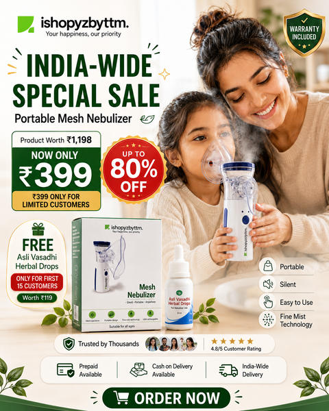 Portable Mesh Nebulizer + FREE Herbal Drops