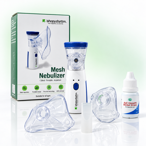 Portable Mesh Nebulizer + FREE Herbal Drops | 1 Year Warranty
